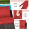 Costway 4PCS Patio Rattan Corner Sofa Sectional Furniture SetBlue\Beige\Navy Cushion